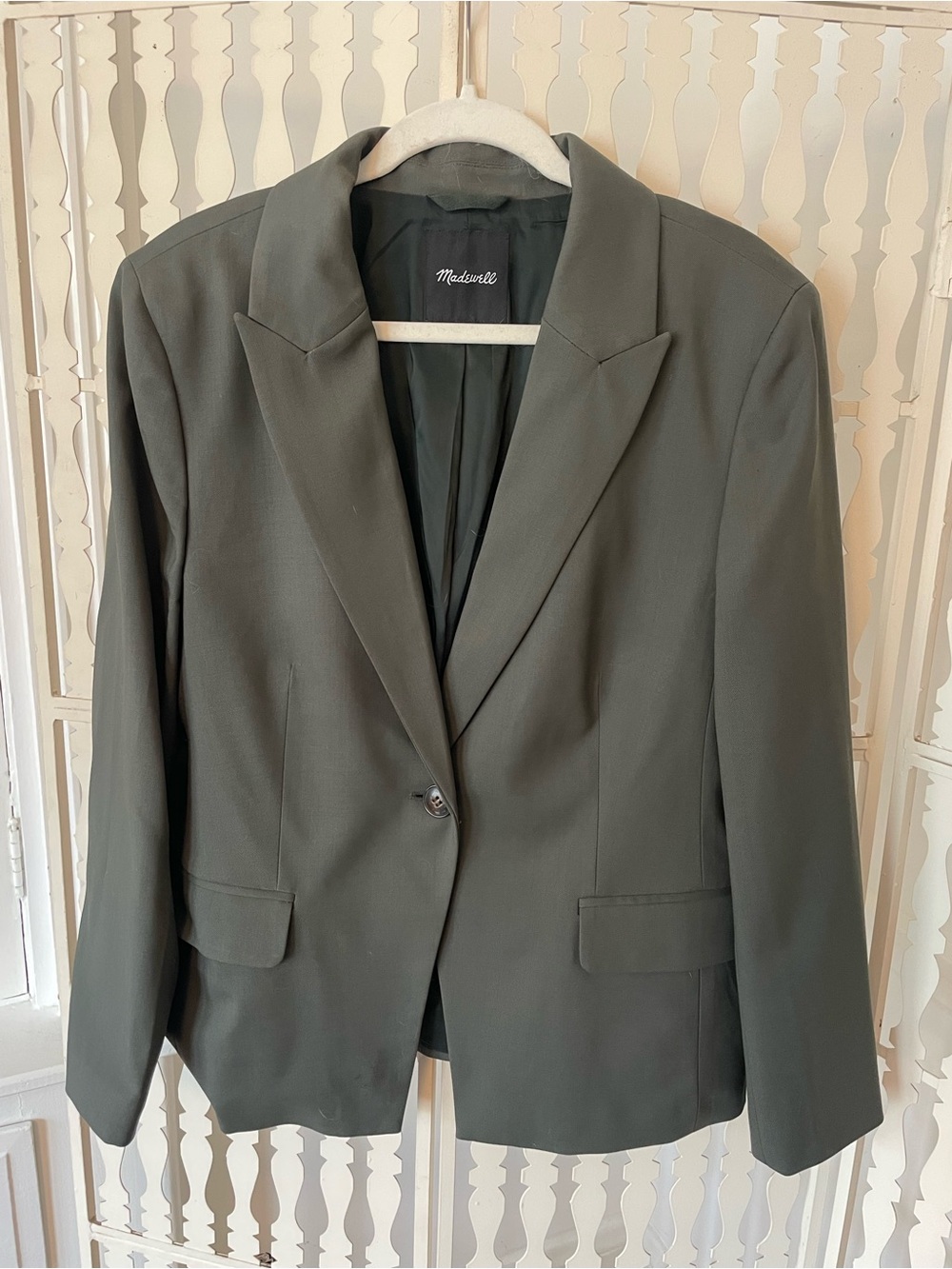 Madewell Dark Olive Single-Button Blazer